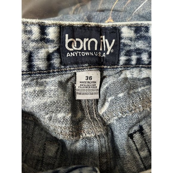 Born Fly Urban Skate Patriotic Distressed Denim Cuff Shorts Men’s Size 36 - Picture 8 of 8